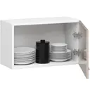 Závěsná kuchyňská skříňka Olivia W60OK bílá/cappuccino lesk