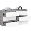 Komoda CL100 6SZ beton/bílá