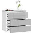 Komoda CL3 60 cm bílá/metalický lesk