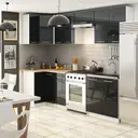 Závěsná kuchyňská skříňka Olivia W60 bílá/grafitový lesk
