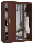 Šatní skříň posuvná se zrcadlem 150 cm wenge