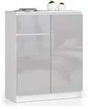 Komoda K80 2D1SZ bílá/metalický lesk