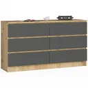 Komoda K140 6SZ dub artisan/grafitová šedá