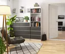 Regál R60 3SZ2P bílá/grafitová šedá