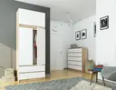 Šatní skříň s nástavbou S90 2D2SZ dub sonoma/bílá