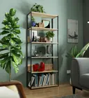 Kovový regál Loft 80 cm černá/dub sonoma