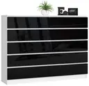 Komoda K160 10SZ bílá/černý lesk