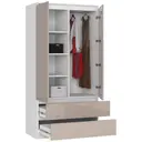 Šatní skříň S90 2D2SZ bílá/cappuccino lesk