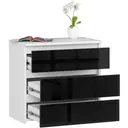 Komoda CL3 60 cm bílá/černý lesk
