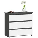Komoda CL3 3SZ CLP grafitová šedá/bílá