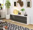 Komoda K160 4SZ bílá/grafitová šedá