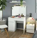 Toaletní stolek se zrcadlem P-2/SL 90x60 levá - bílá