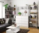 Kovový regál Loft 70 cm černá/dub sonoma