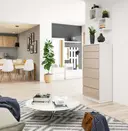 Komoda K60 6SZ bílá/cappuccino lesk