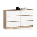 Komoda K120 6SZ dub sonoma/bílá