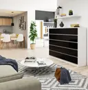 Komoda K160 10SZ bílá/černý lesk