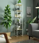 Kovový regál Loft 40 cm bílá/dub artisan