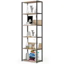 Kovový regál Loft 60 cm černá/dub sonoma