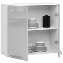 Závěsná kuchyňská skříňka Olivia W80 bílá/metalický lesk
