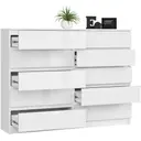 Komoda K160 10SZ bílá/bílý lesk