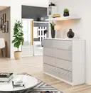Komoda K120 8SZ bílá/metalický lesk