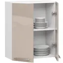 Závěsná kuchyňská skříňka Olivia W60 bílá/cappuccino lesk