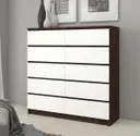 Komoda K120 10SZ wenge/bílá