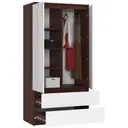 Šatní skříň S90 2D2SZ se zrcadlem wenge/bílá