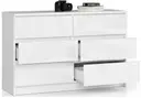 Komoda K120 6SZ bílá/bílý lesk