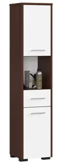 Koupelnová skříňka Fin 30 2D1SZ1W wenge/bílá