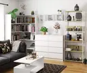 Kovový regál Loft 70 cm bílá/dub artisan