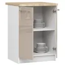 Kuchyňská skříňka Olivia S60 2D bílá/cappuccino lesk