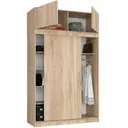 Šatní skříň posuvná s nástavbou Mono 150 cm dub sonoma