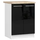 Kuchyňská skříňka Olivia S60 2D bílá/černý lesk