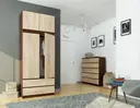 Šatní skříň s nástavbou S90 2D2SZ wenge/dub sonoma