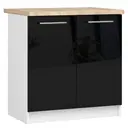 Kuchyňská skříňka Olivia S80 2D bílá/černý lesk