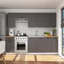 Závěsná kuchyňská skříňka Olivia W30 H580 bílá/grafitová šedá