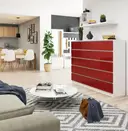 Komoda K160 10SZ bílá/červený lesk