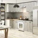 Rohová závěsná kuchyňská skříňka Olivia W60/60 H720 bílá/beton