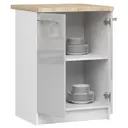 Kuchyňská skříňka Olivia S60 2D bílá/metalický lesk