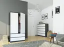 Šatní skříň S90 2D2SZ grafitová šedá/bílá