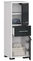 Koupelnová skříňka Fin 30 2D1SZ bílá/grafitový lesk