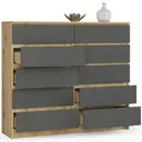 Komoda K140 10SZ dub artisan/grafitová šedá