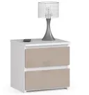 Noční stolek CL2 2SZ CLP bílá/cappuccino lesk
