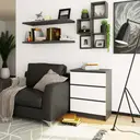Komoda K60 3SZ grafitová šedá/bílá