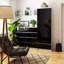 Regál R60 4D1SZ bílá/černý lesk