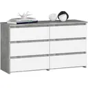 Komoda CL100 6SZ beton/bílá