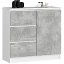 Komoda K80 Jerry 1D3SZ bílá/beton