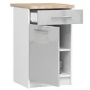 Kuchyňská skříňka Olivia S50 SZ1 bílá/metalický lesk