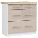 Kuchyňská skříňka Olivia S80 3SZ bílá/cappuccino lesk